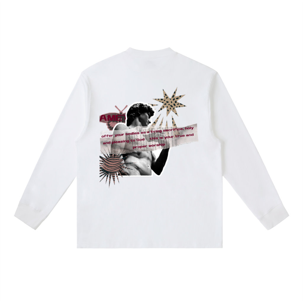 AMET|White Long Sleeve Romans 12:1