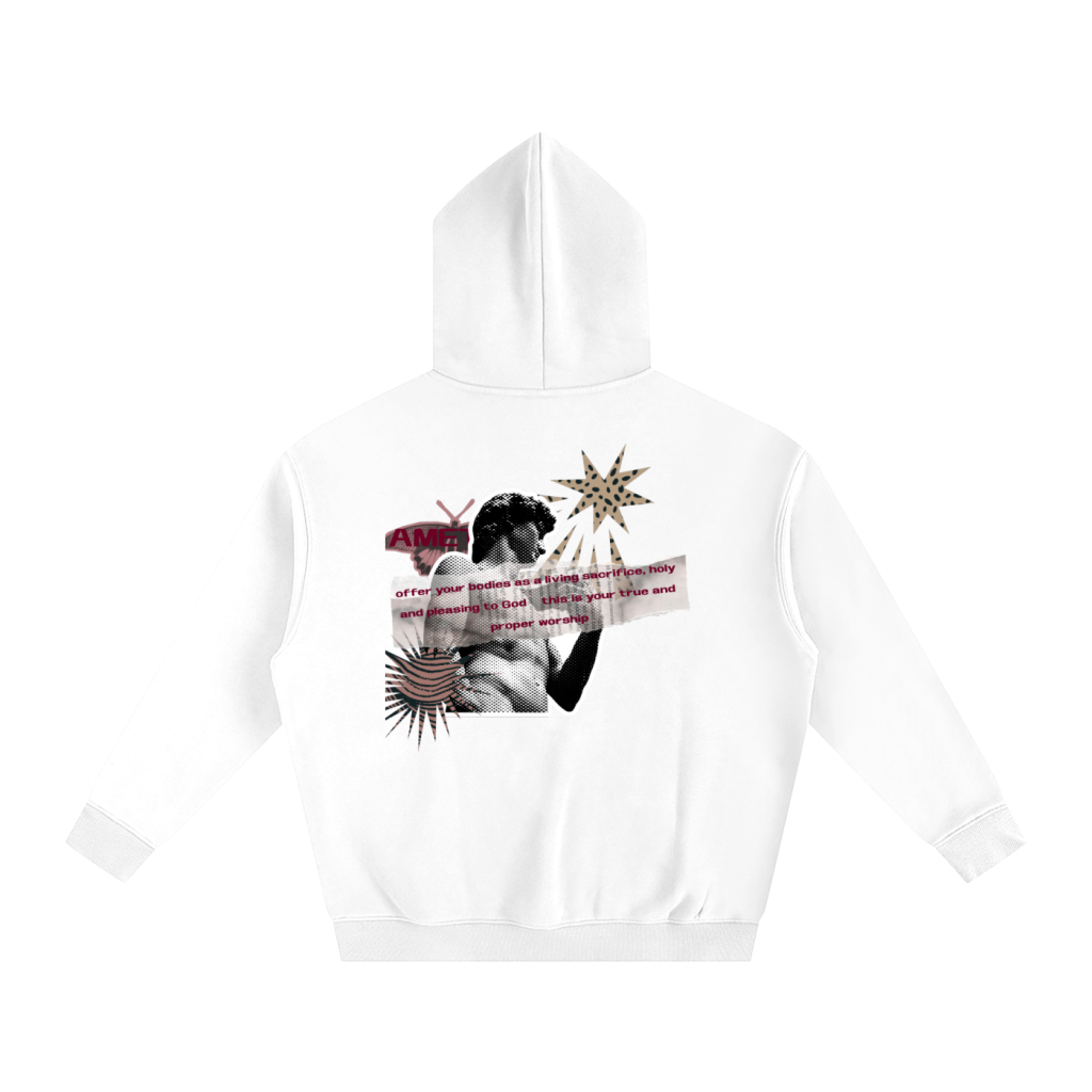 AMET|White Hoodie Romans 12:1