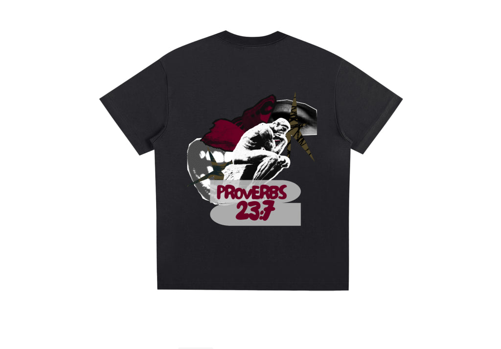AMET|Proverbs 23:7 Black Tee