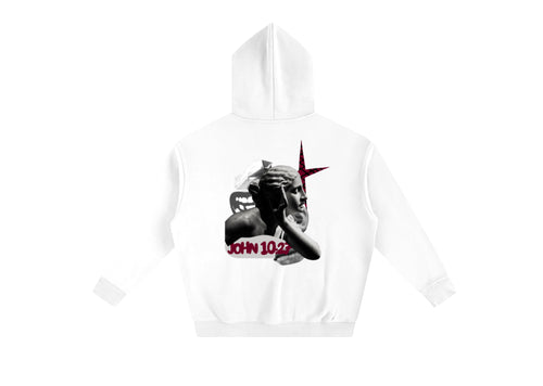 AMET DISTINCT|White Hoodie John 10:27